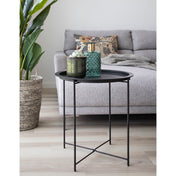 Bastia Side table - Side table in steel, black  ø47x50 cm