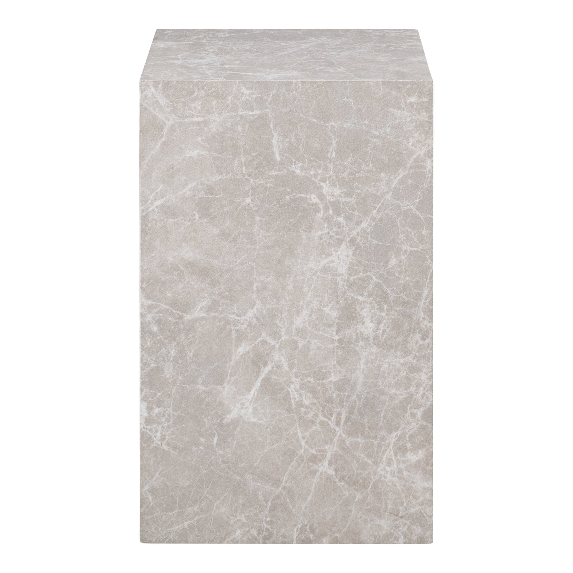 Prague Side Table - Side Table, marble look, beige 30x30x50 cm