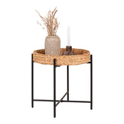 Naro Side table - Side table, metal and waterhyacinth ø50x48,5 cm