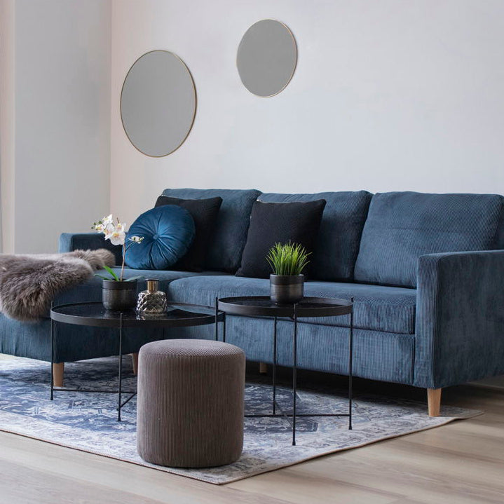 Serena 160x230cm gewebter Teppich - Blau & Creme