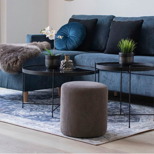 Serena 160x230cm gewebter Teppich - Blau & Creme