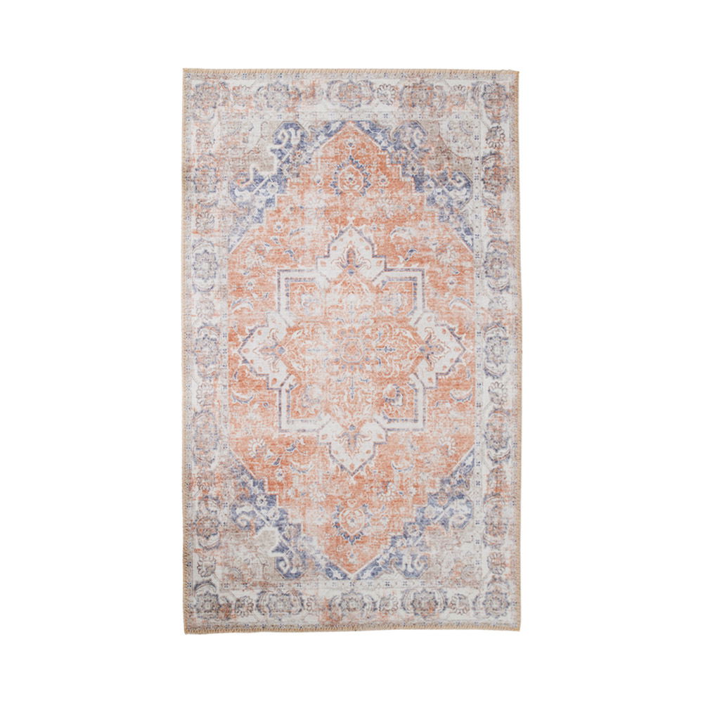 Tapis en chenille douce Aurelia 160x230 cm - Bleu et Orange