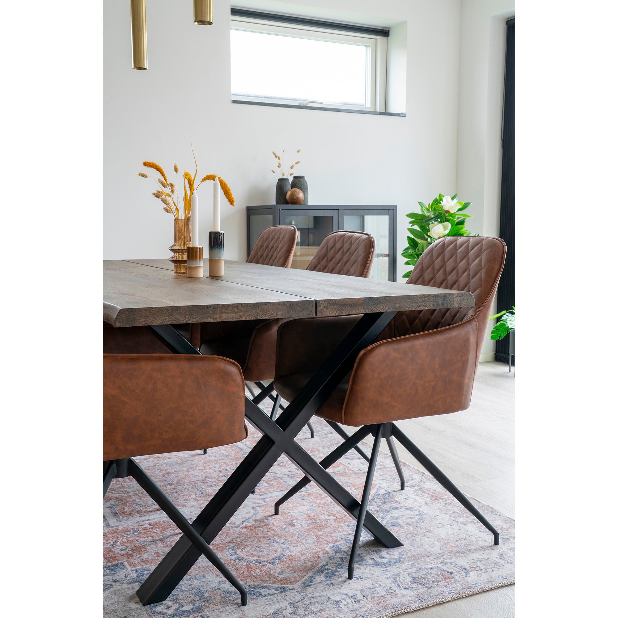 Tapis en chenille douce Aurelia 160x230 cm - Bleu et Orange