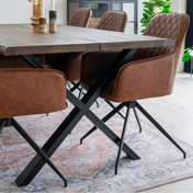 Tapis en chenille douce Aurelia 160x230 cm - Bleu et Orange