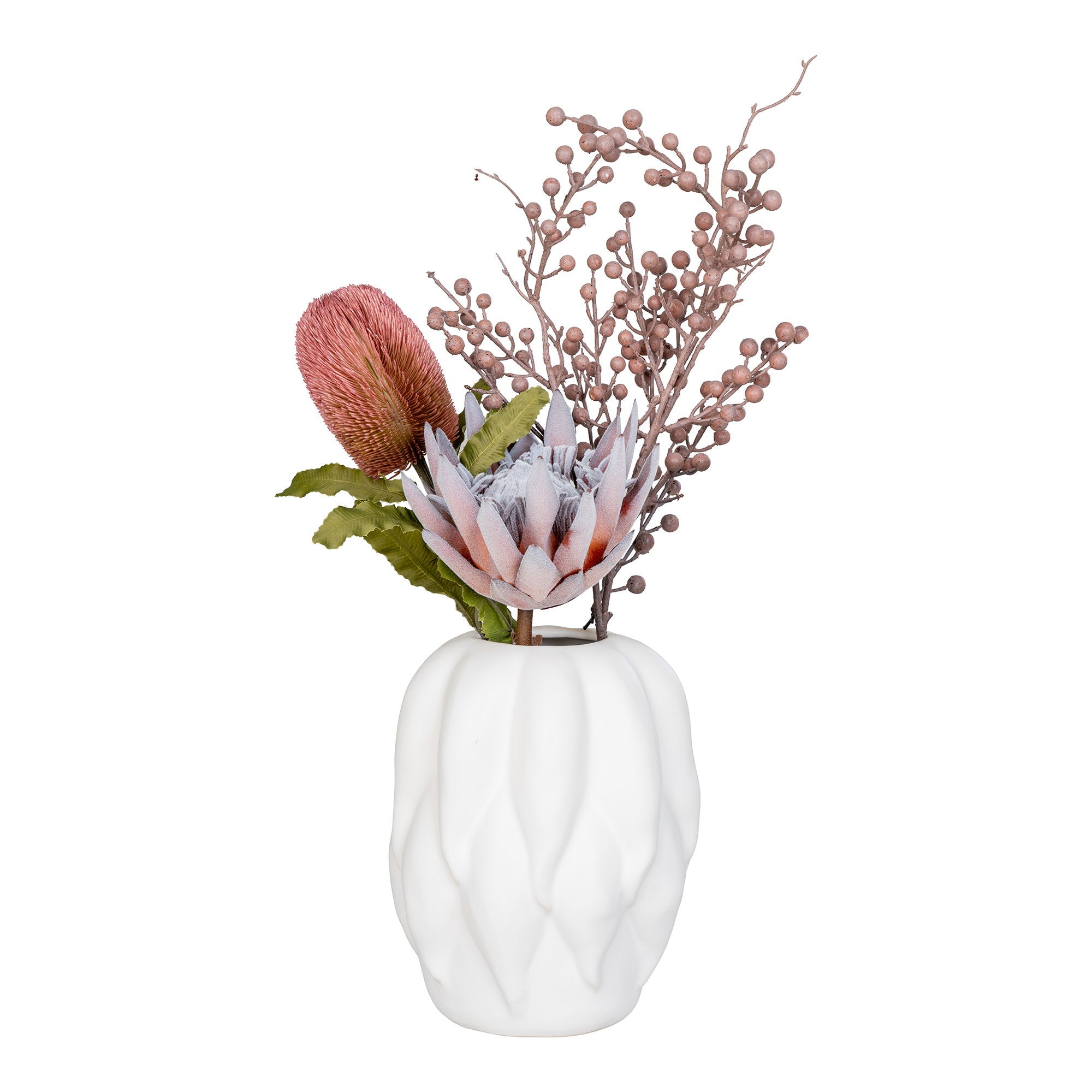 Vase - Vase, ceramic, beige 19,5x19,5x26 cm