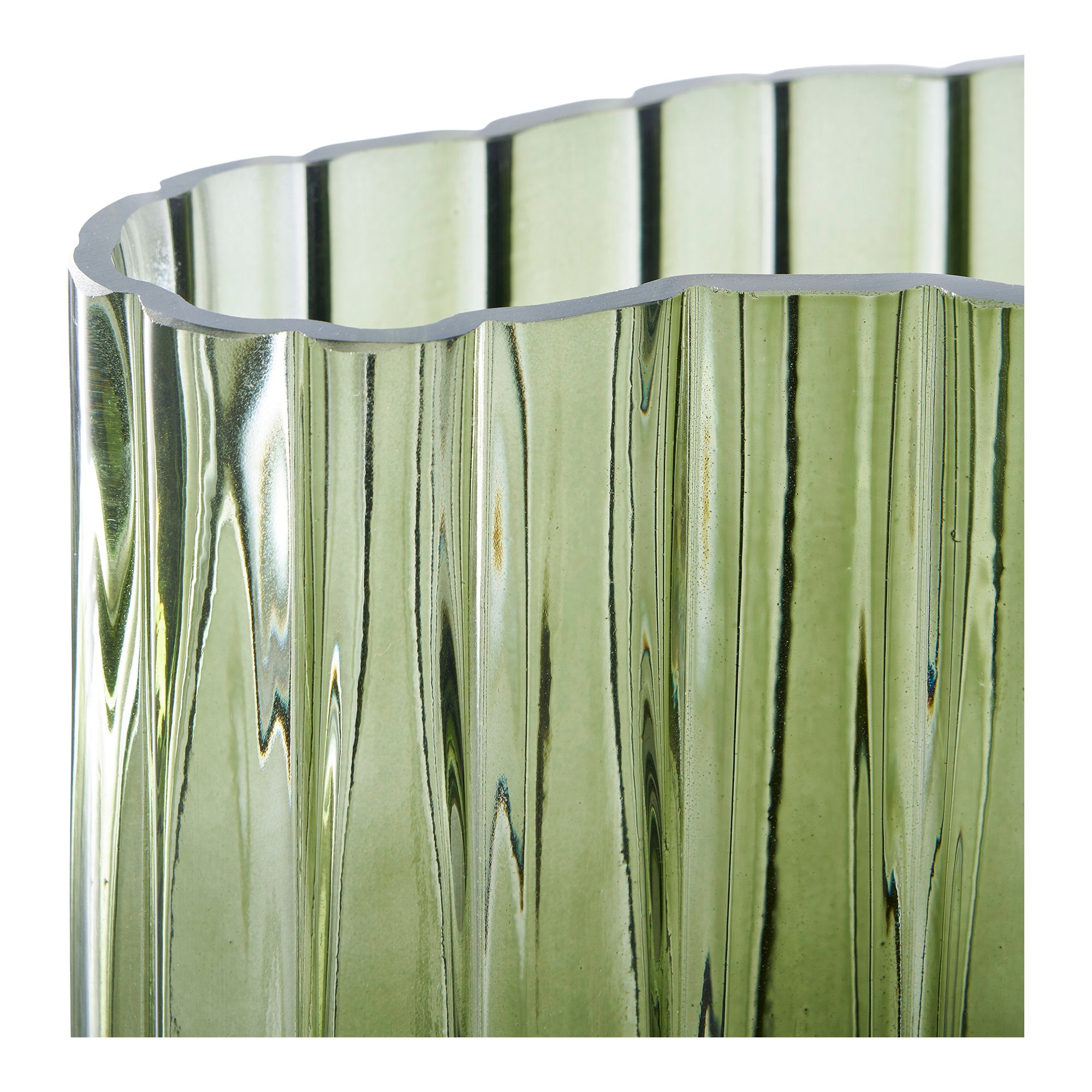 Vase - Vase, glass, smoked green 21x12x26,5 cm
