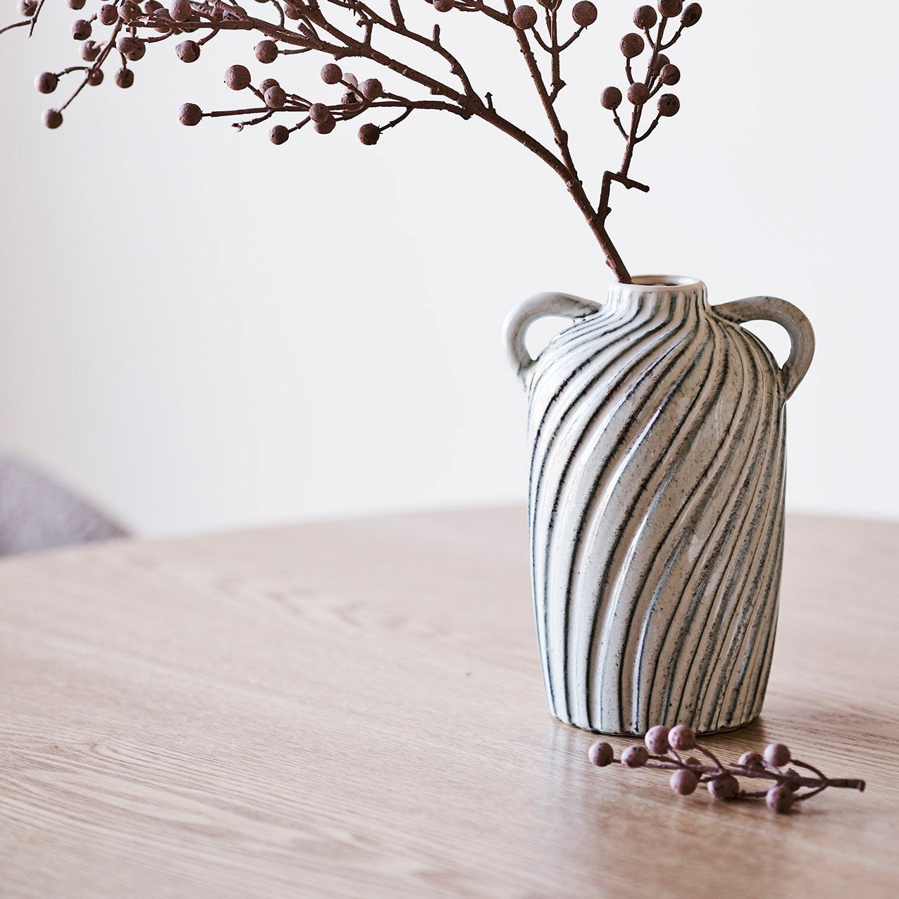 Vase - Vase, ceramic, blue 15,5x14x22 cm