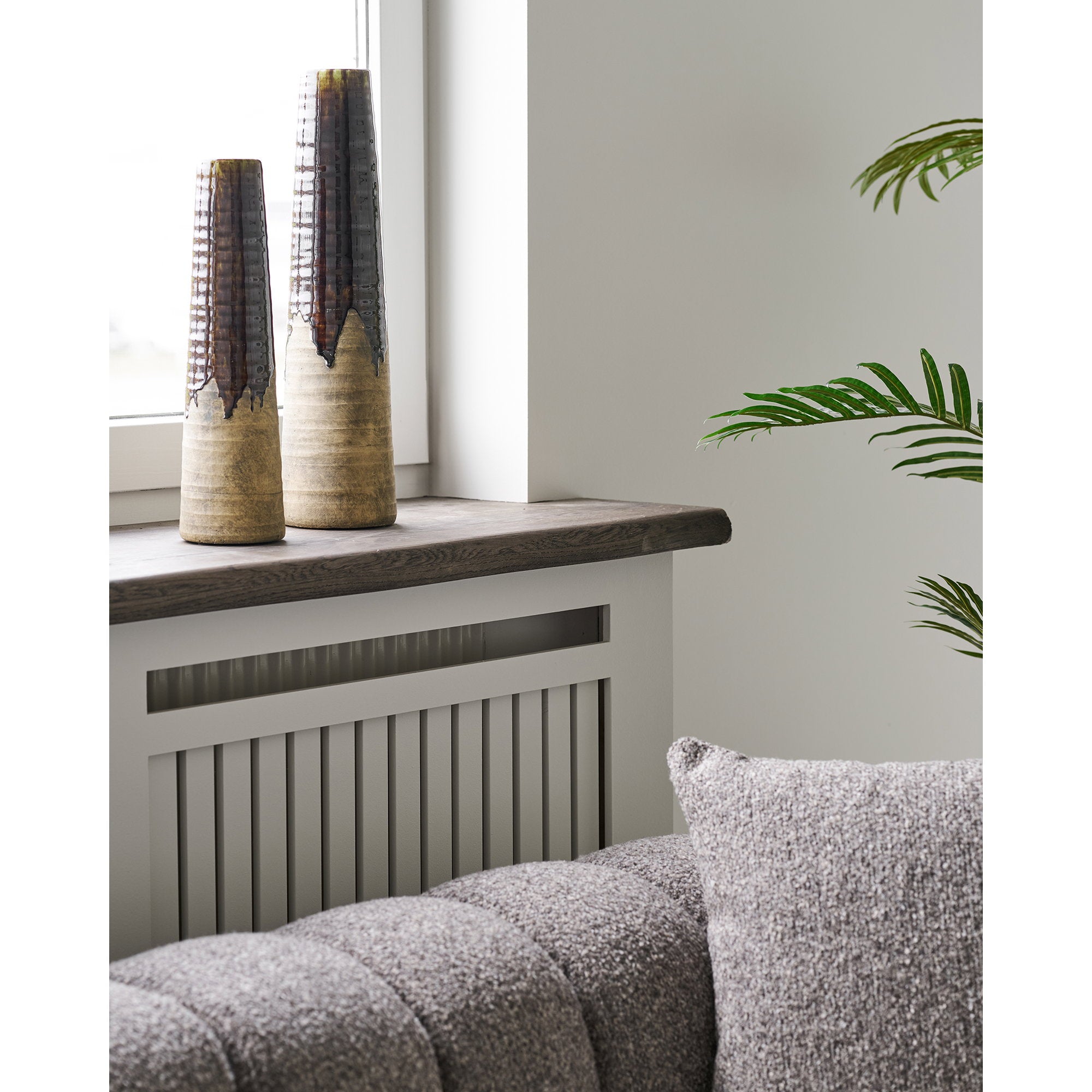 Vase - Vase, ceramic, brown ø11x39 cm