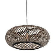 Lampe suspendue Kairo en hêtre/noir bambou