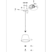 Lampe suspendue Kairo en hêtre/noir bambou