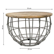 Table d'appoint en bois de tabac Lexara