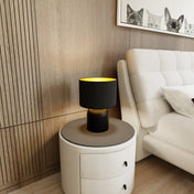 Lampe de table en acier noir et or Elira