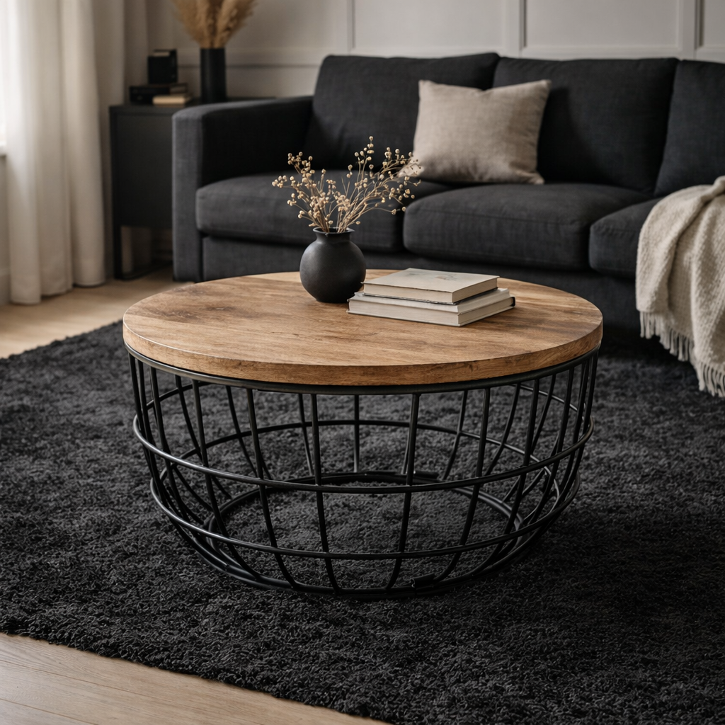 Table d'appoint en bois de tabac Lexara