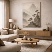 Montagne nere nella nebbia